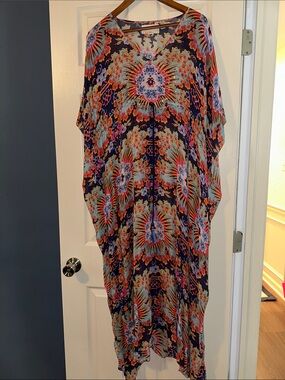Atelier Nicole Miller sheer maxi swim coverup